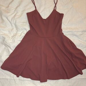 Maroon Windsor sundress with pockets, mini